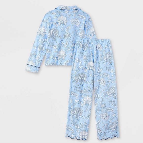 Roller Rabbit x Target Light Blue Floral Vines Girls Pajama Set M (8) - Picture 2 of 7